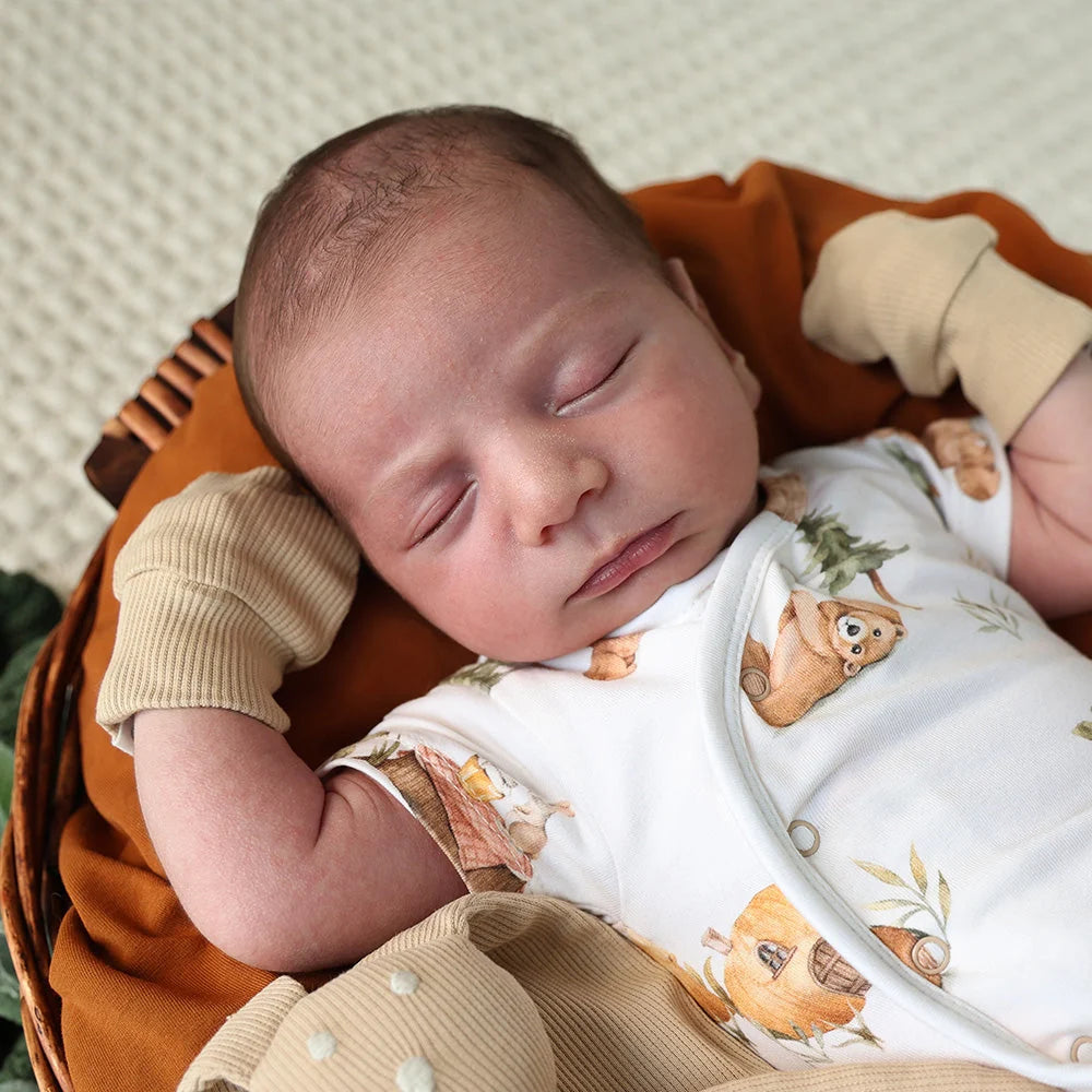 SNUGGLE HUNNY Organic Cotton Rib Mittens | Pebble