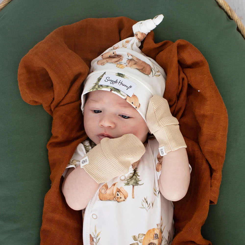 SNUGGLE HUNNY Organic Cotton Rib Mittens | Pebble