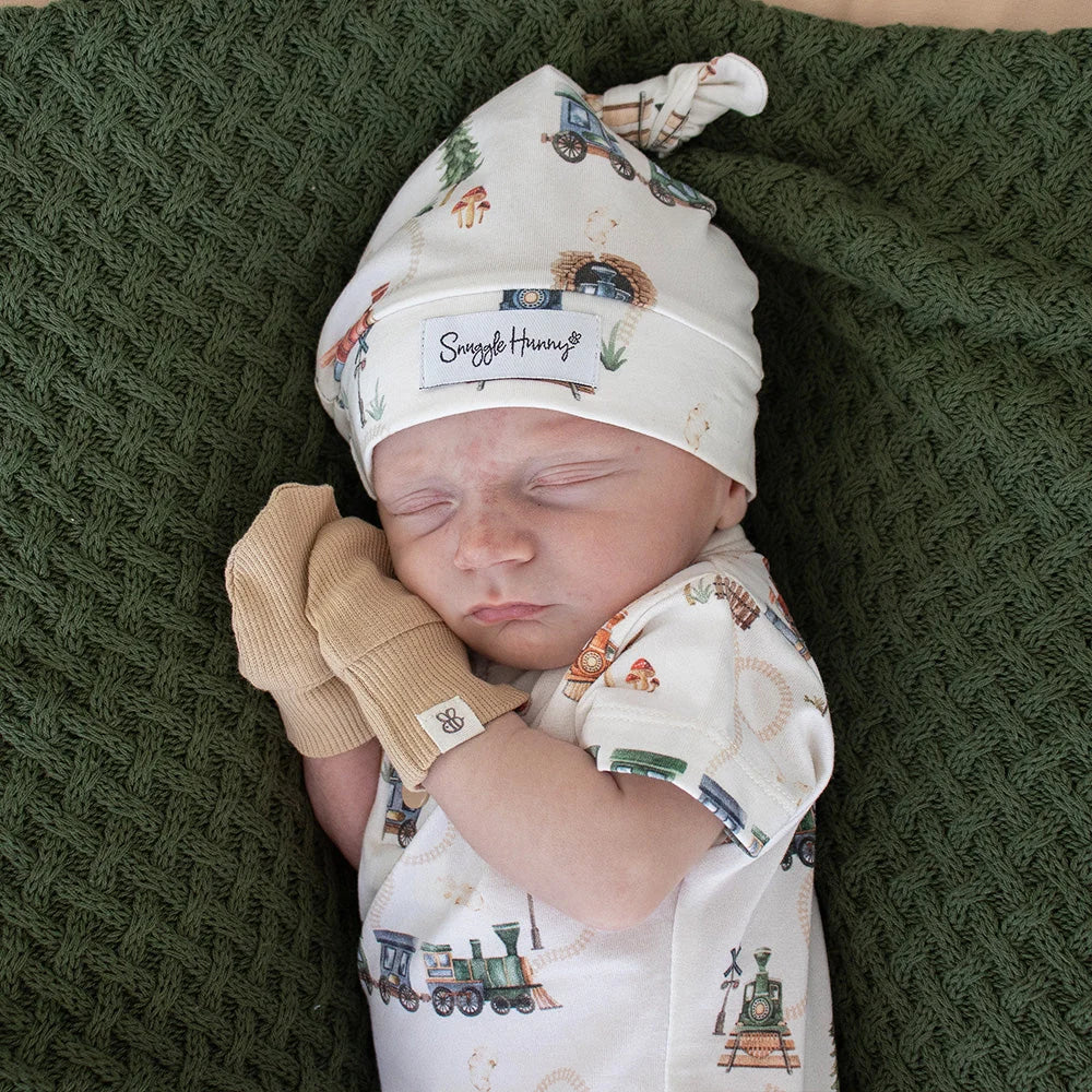 SNUGGLE HUNNY Organic Cotton Rib Mittens | Pebble