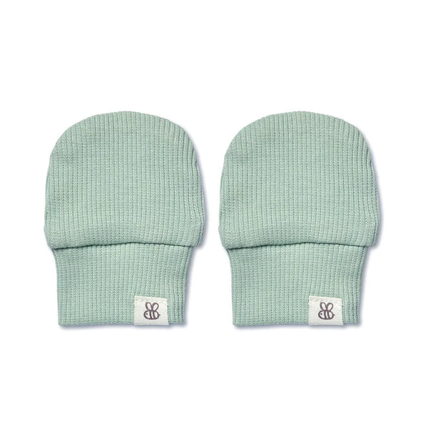 SNUGGLE HUNNY Organic Cotton Rib Mittens | Sage