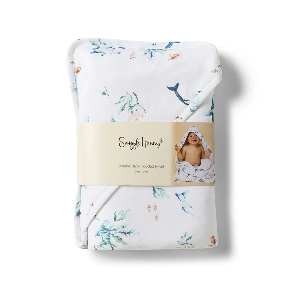 SNUGGLE HUNNY Organic Hooded Baby Towel - Ocean packaging