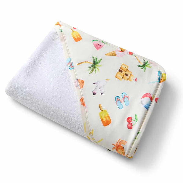 SNUGGLE HUNNY Organic Hooded Baby Towel - Beach Fun