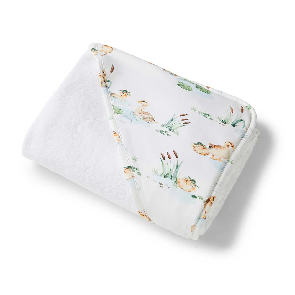 SNUGGLE HUNNY Organic Hooded Baby Towel - Duck Pond