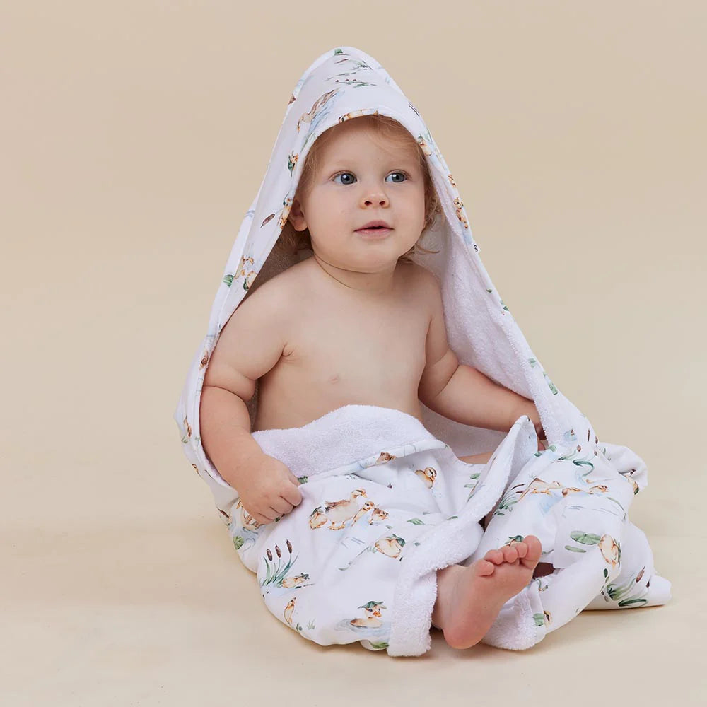 SNUGGLE HUNNY Organic Hooded Baby Towel - Duck Pond