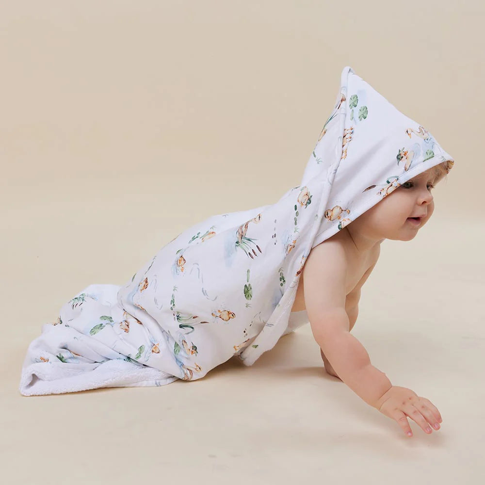 SNUGGLE HUNNY Organic Hooded Baby Towel - Duck Pond