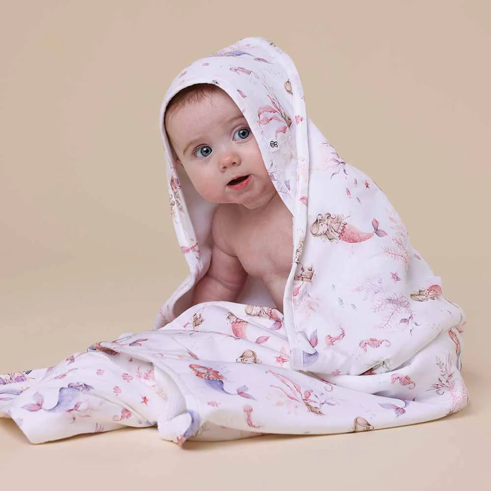 ROOM TO BLOOM Organic Hooded Baby Towel - Mermaid