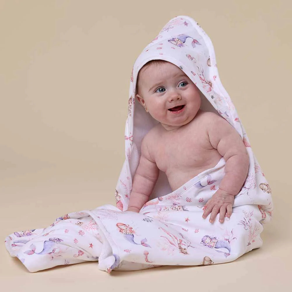 ROOM TO BLOOM Organic Hooded Baby Towel - Mermaid
