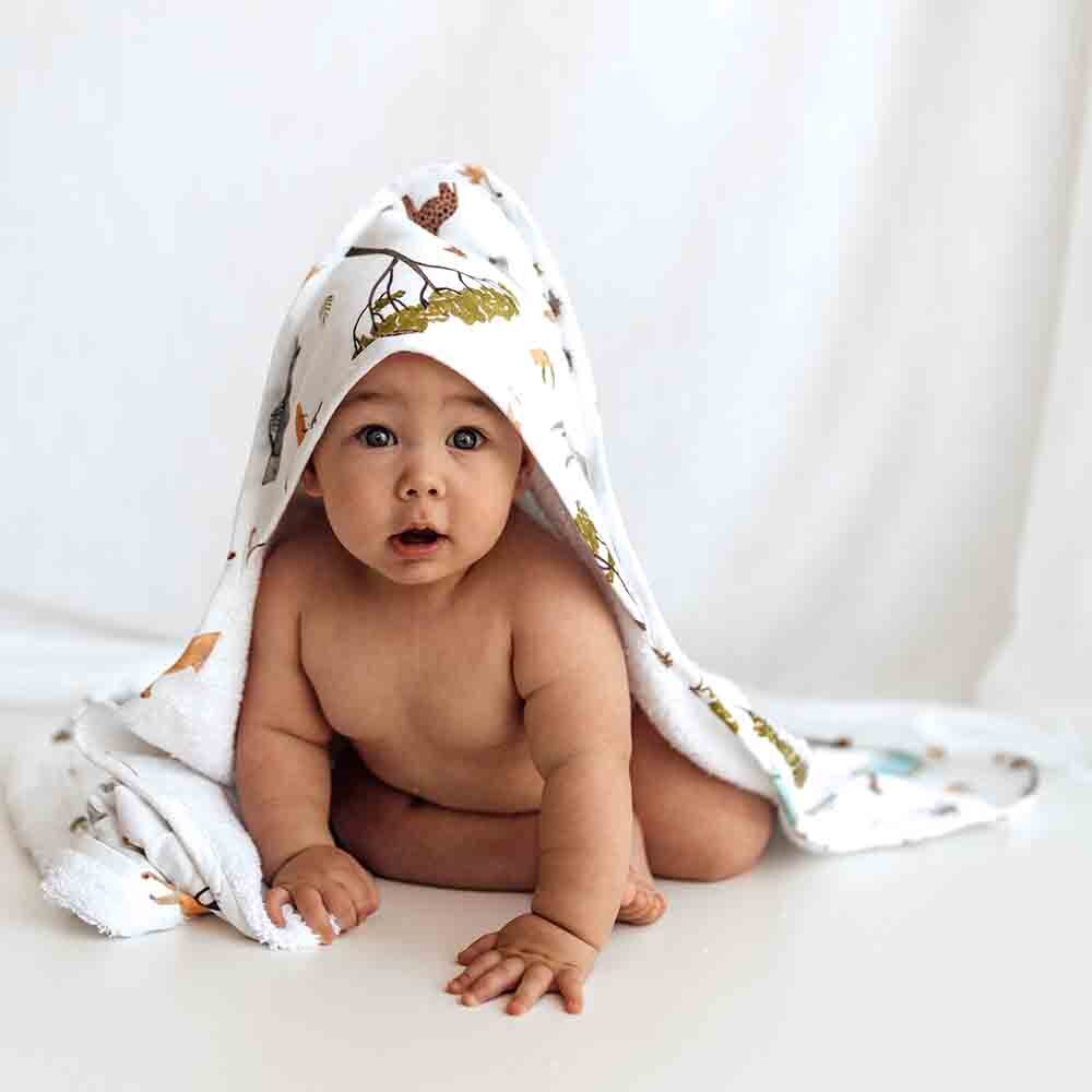 SNUGGLE HUNNY Organic Hooded Baby Towel - Safari