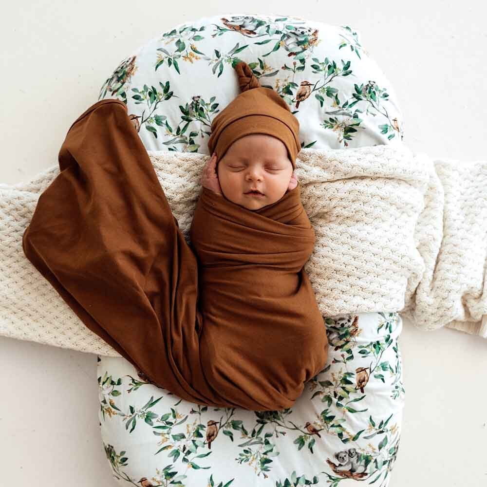 SNUGGLE HUNNY Organic Jersey Wrap & Beanie set - Bronze