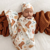 SNUGGLE HUNNY Organic Jersey Wrap & Beanie set | Cowboys