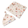 SNUGGLE HUNNY Organic Jersey Wrap & Beanie set - Gnomes flatlay