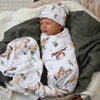 SNUGGLE HUNNY Organic Jersey Wrap & Beanie set | Wild Horses