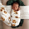 SNUGGLE HUNNY Organic Jersey Wrap & Topknot set - Sunflower lifestyle