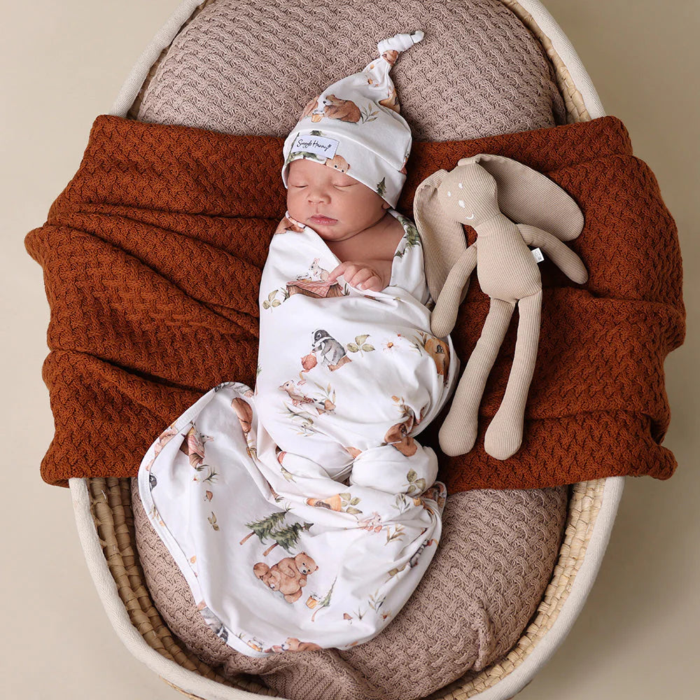 SNUGGLE HUNNY Organic Jersey Wrap & Beanie set - Bears