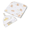 SNUGGLE HUNNY Organic Jersey Wrap & Beanie set | Highland Cows