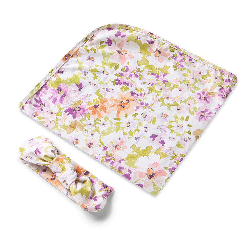 SNUGGLE HUNNY Organic Jersey Wrap & Topknot set - Isla