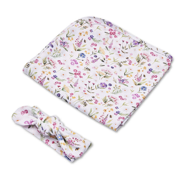 SNUGGLE HUNNY Organic Jersey Wrap & Topknot set | Gracie