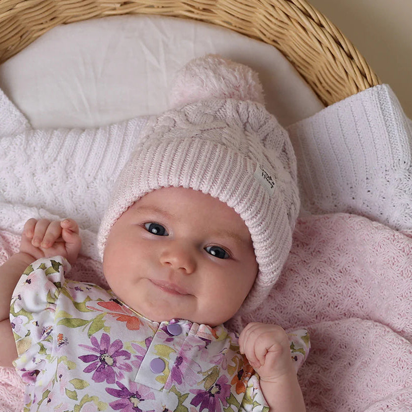 SNUGGLE HUNNY Organic Knit Beanie - Blush Pink