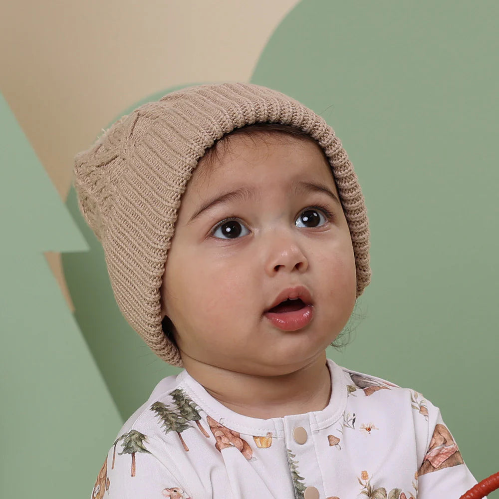 SNUGGLE HUNNY Organic Knit Beanie - Hazelnut