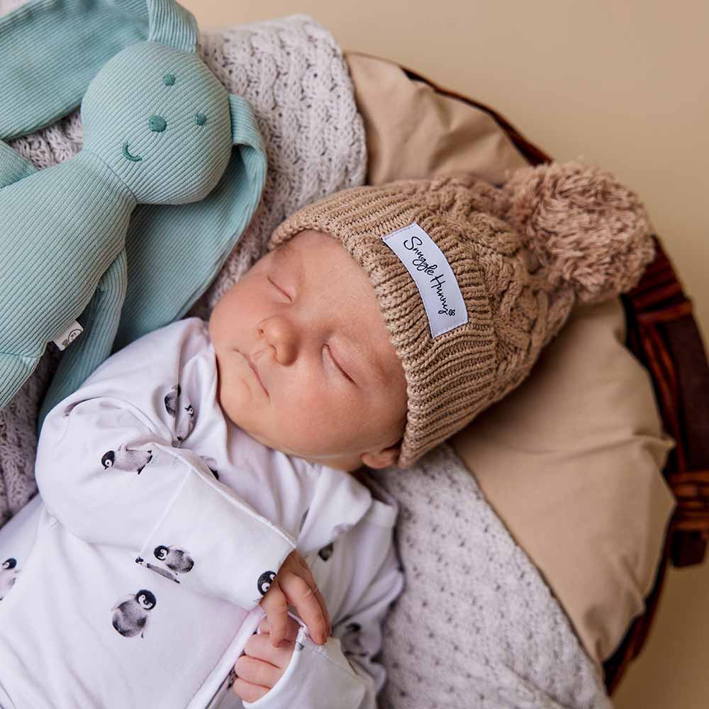 SNUGGLE HUNNY Organic Knit Beanie - Hazelnut