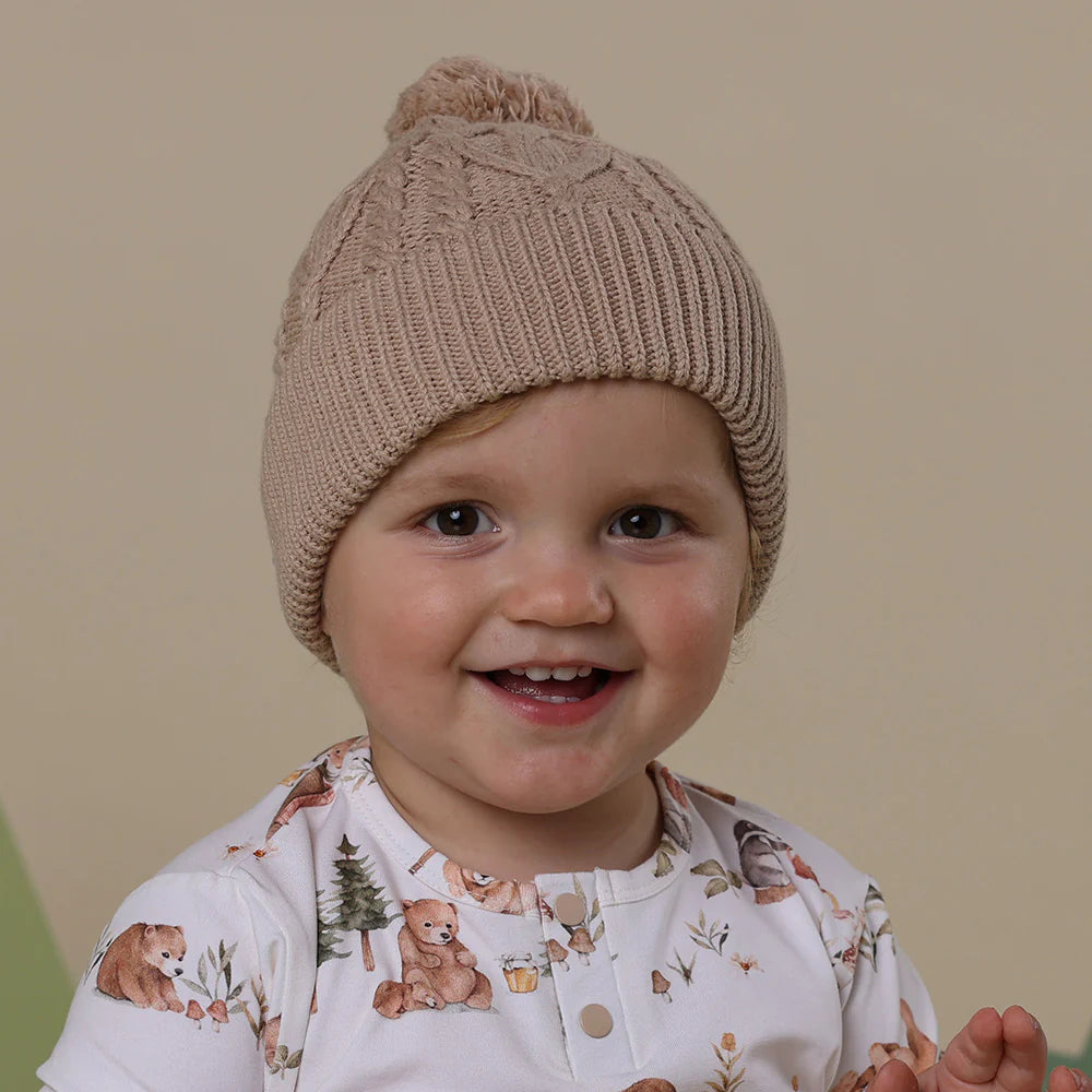 SNUGGLE HUNNY Organic Knit Beanie - Hazelnut
