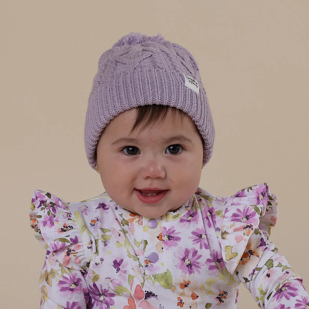 SNUGGLE HUNNY Organic Knit Baby Beanie - Lavender