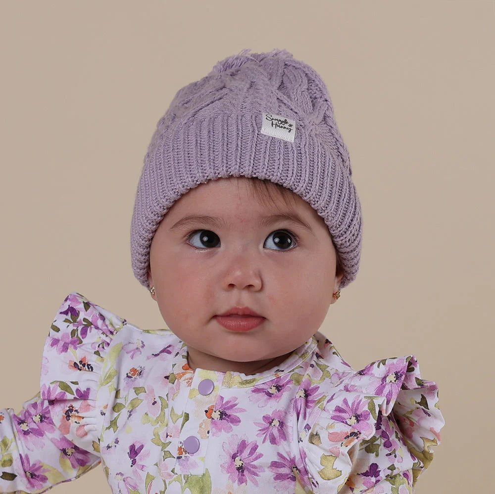 SNUGGLE HUNNY Organic Knit Baby Beanie - Lavender
