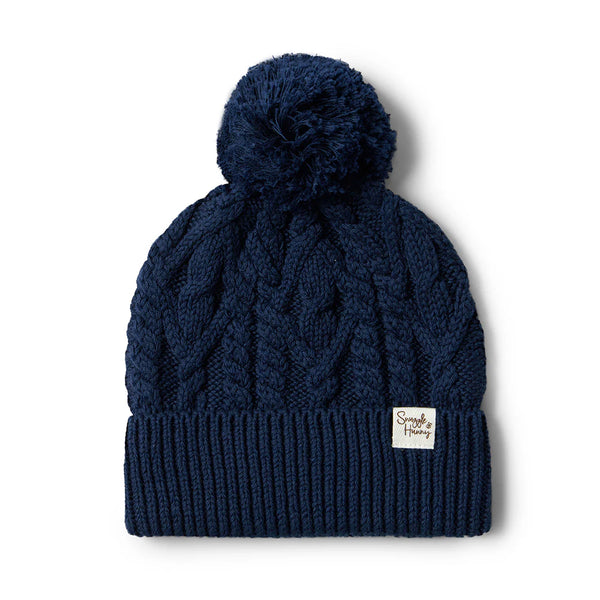 SNUGGLE HUNNY Organic Knit Baby Beanie - Navy
