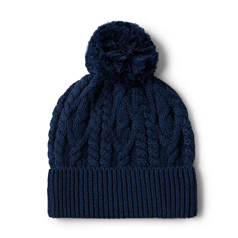 SNUGGLE HUNNY Organic Knit Baby Beanie - Navy