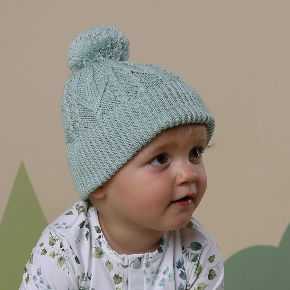 SNUGGLE HUNNY Organic Knit Baby Beanie - Sage