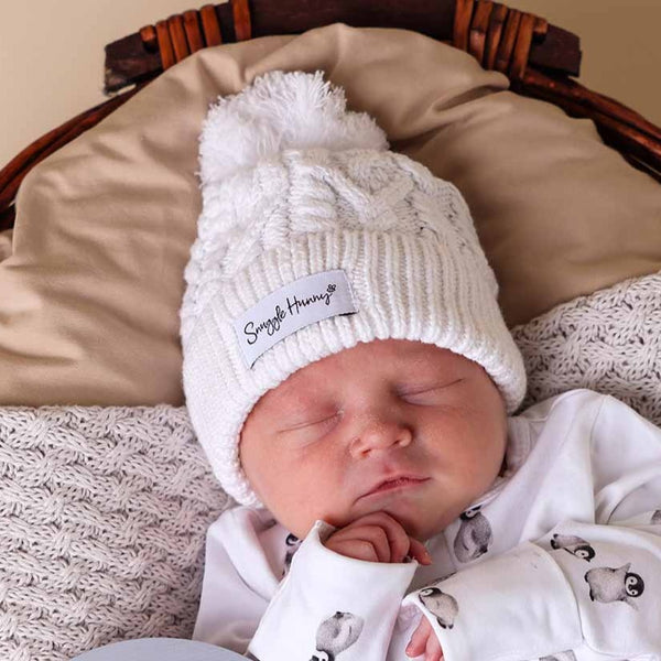 SNUGGLE HUNNY Organic Knit Beanie - White