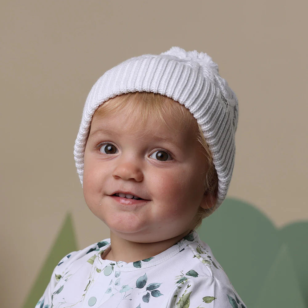 SNUGGLE HUNNY Organic Knit Baby Beanie - White