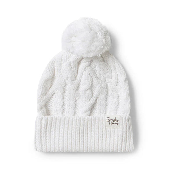 SNUGGLE HUNNY Organic Knit Baby Beanie - White