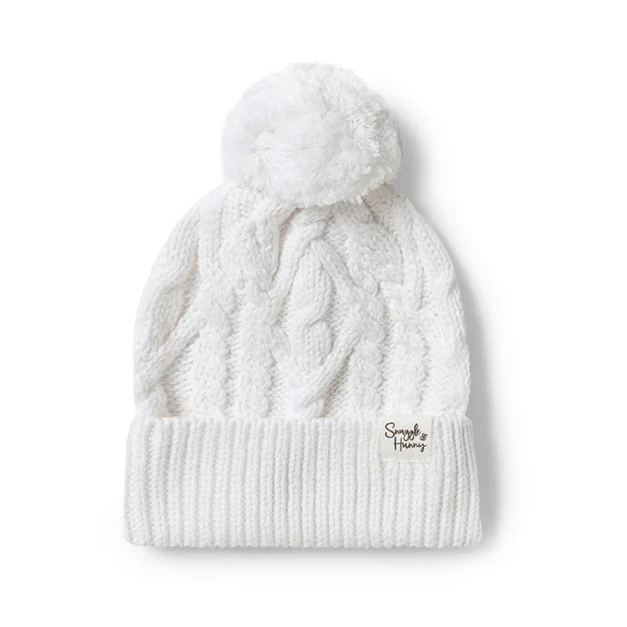 SNUGGLE HUNNY Organic Knit Baby Beanie - White