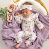 SNUGGLE HUNNY Organic Snugglesuit Convertible Romper with Frill | Gracie