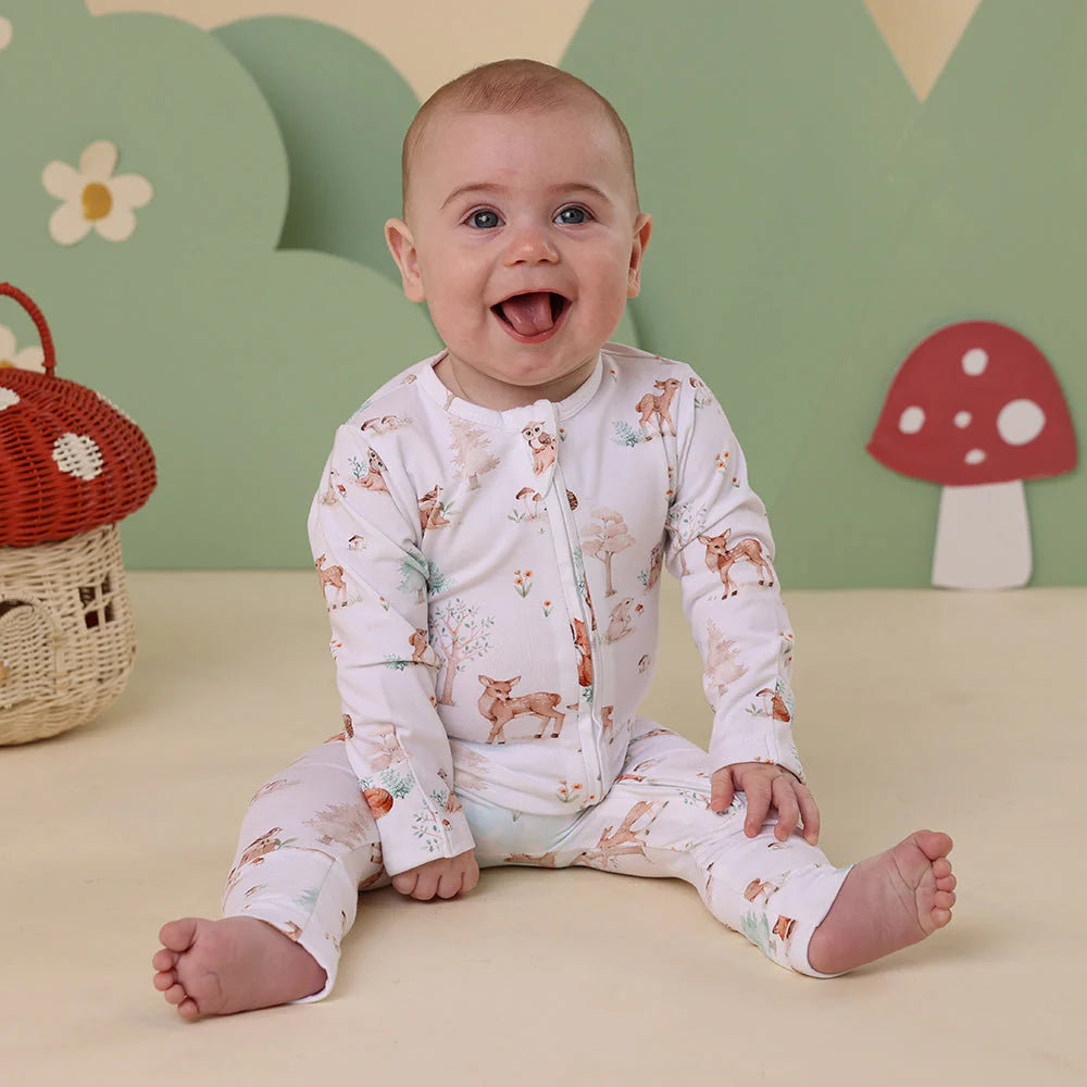 SNUGGLE HUNNY Organic Snugglesuit Convertible Romper - Woodland Tales lifestyle