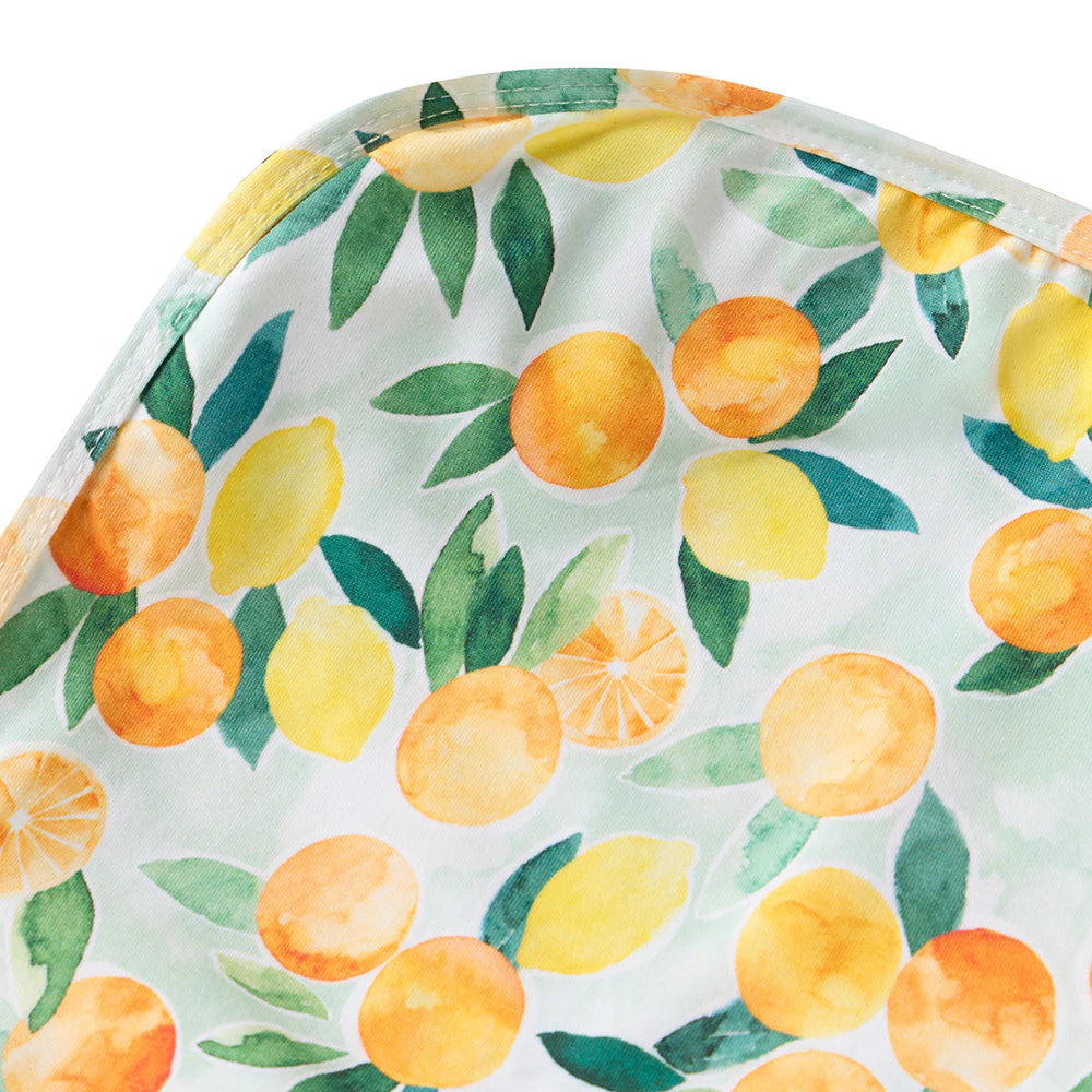 SNUGGLE HUNNY Organic Jersey Wrap & Beanie set - Citrus Squeeze close up