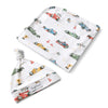SNUGGLE HUNNY Organic Jersey Wrap & Beanie set - Little Racers