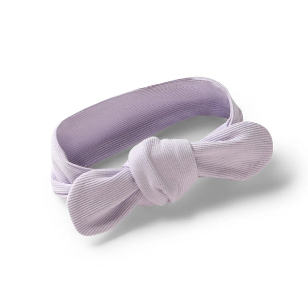 SNUGGLE HUNNY Ribbed Organic Topknot Headband | Lavender