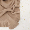 SNUGGLE HUNNY Ruffle Knit Organic Baby Blanket - Hazelnut