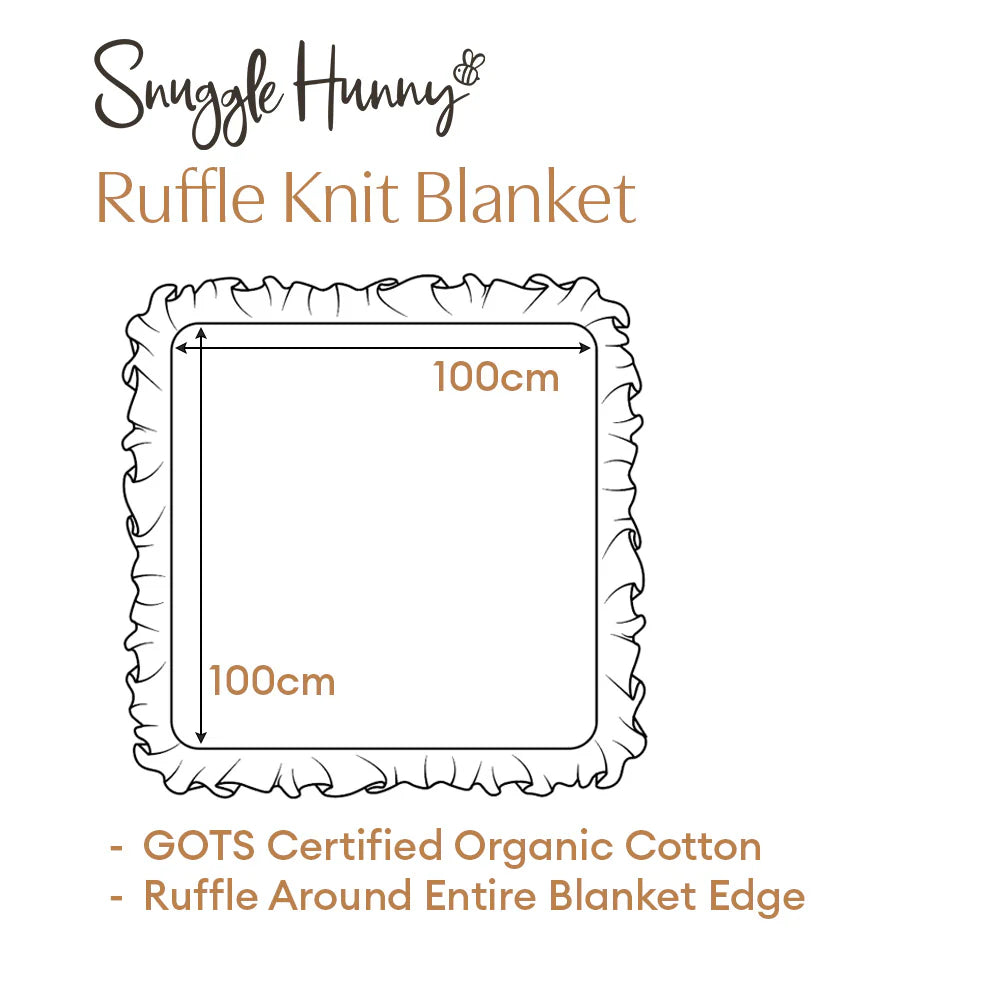 SNUGGLE HUNNY Ruffle Knit Organic Baby Blanket - Hazelnut