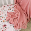 SNUGGLE HUNNY Ruffle Knit Organic Baby Blanket - Rosa