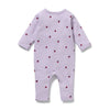 WILSON & FRENCHY Organic Waffle Ruffle Zipsuit - Berry Plums back