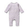 WILSON & FRENCHY Organic Waffle Ruffle Zipsuit - Lulu Daisy back
