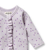WILSON & FRENCHY Organic Waffle Ruffle Zipsuit - Lulu Daisy front detail