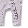 WILSON & FRENCHY Organic Waffle Ruffle Zipsuit - Lulu Daisy leg detail
