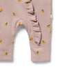 WILSON & FRENCHY Organic Waffle Ruffle Zipsuit - Mini Mando leg detail