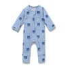 WILSON & FRENCHY Organic Waffle Zipsuit - Bear Hugs front
