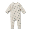 WILSON & FRENCHY Organic Waffle Zipsuit - Little Olive back