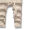 WILSON & FRENCHY Organic Waffle Zipsuit - Nutmeg Stripe leg detail
